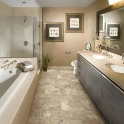 Congoleum ArmorCore Pro Terrace Paver 12-ft W Cut-to-Length Lighthouse Landing Stone Look Low-Gloss Finish Sheet Vinyl