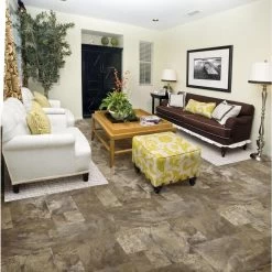 Congoleum AirStep Advantage Savor 12-ft W Cut-to-Length Sushi Decorative Low-Gloss Finish Sheet Vinyl