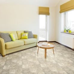 Congoleum ArmorCore Pro Contempo 12-ft W Cut-to-Length Sanddrift Tan Stone Look Low-Gloss Finish Sheet Vinyl