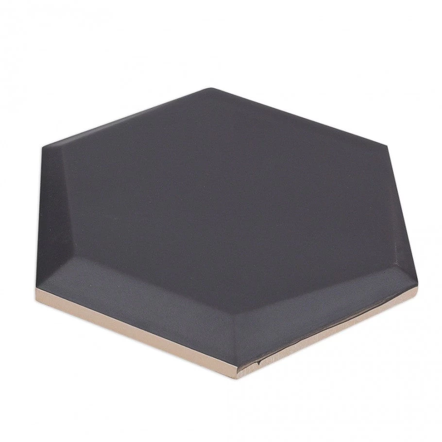 Magen Leveled-Hex Dark Gray Matte Ceramic Hexagon Tile - Image 6