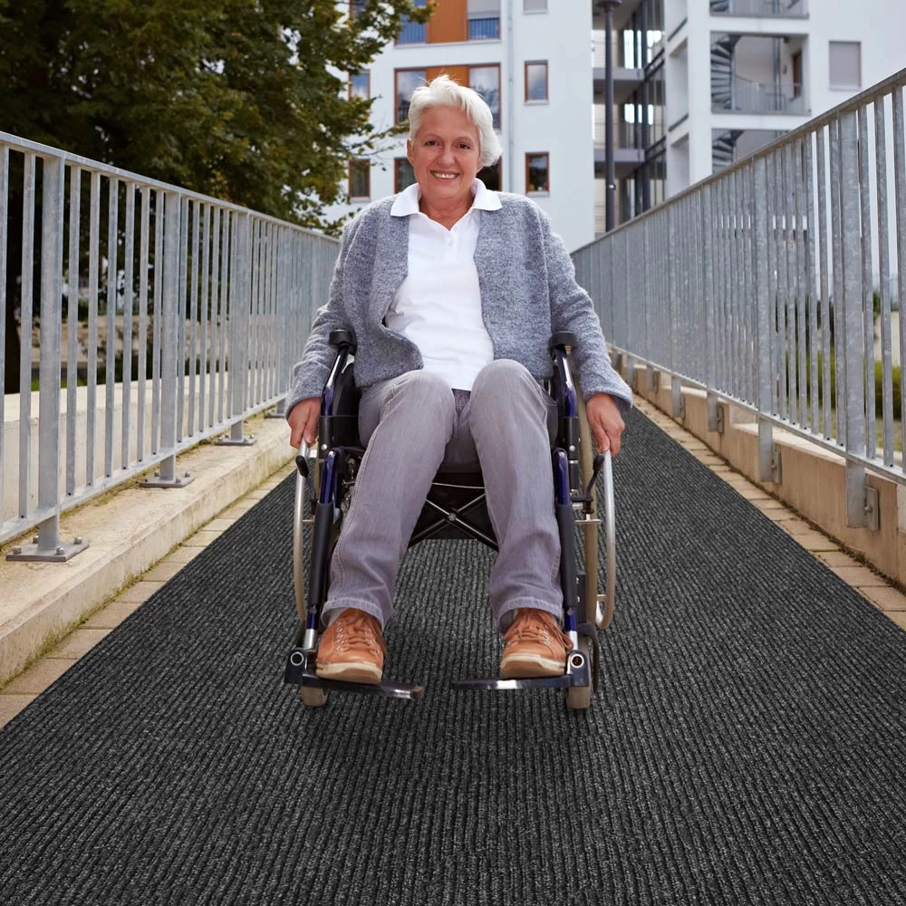 Heavy-Duty Ribbed Indoor/Outdoor Carpet With Rubber Marine Backing - Charcoal Black 6' X 10' - Several Sizes Available - Carpet Flooring For Patio, Porch, Deck, Boat, Basement Or Garage - Image 8