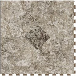 Perfection Floor Tile Breccia Collection Breccia Crema Primo/Satin 20-in X 20-in Water Resistant Interlocking Luxury Flooring (16.7-sq Ft)