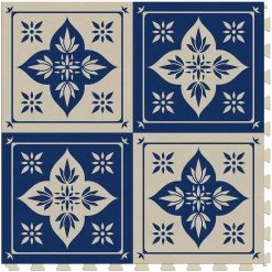 Perfection Floor Tile Geo Collection Blue Lotus/Satin 20-in X 20-in Water Resistant Interlocking Luxury Flooring (16.7-sq Ft)