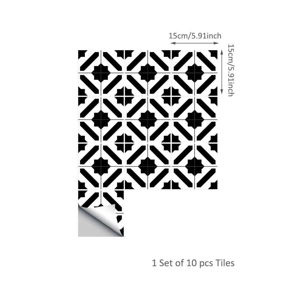 10Pcs Peel And Stick Backsplash Tile 3D Wall Tile Sticker Wallpaper Stickers For Kitchen Bathroom Backsplash Moroccan Style 15x15cm/20x20cm - Image 2