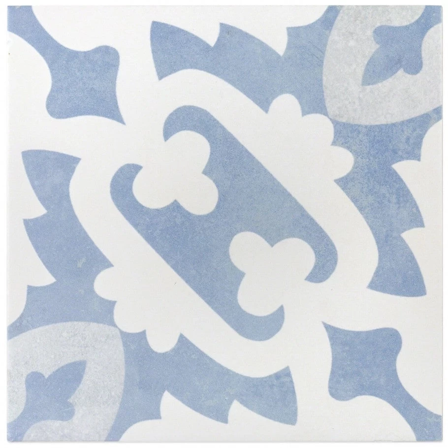 Moma Light Blue Encaustic 9x9 Glazed Porcelain Tile - Image 4
