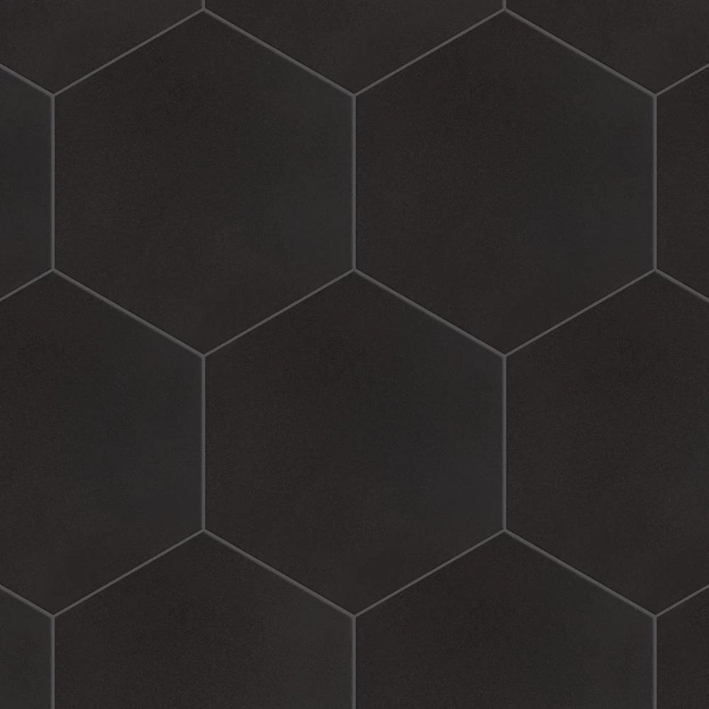 Merola Tile Textile Hex Black 8-5/8 In. X 9-7/8 In. Porcelain Floor And Wall Tile (11.56 Sq. Ft. / Case) - Image 6