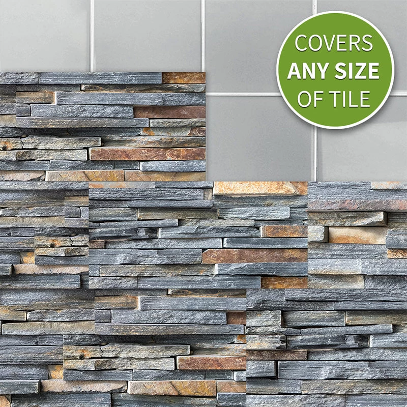 Goory Self-Adhesive Vinyl Flooring Tiles Waterproof Peel And Stick Tiles Wall Stickers For Home Decor,Gray Wood Grain - Image 2