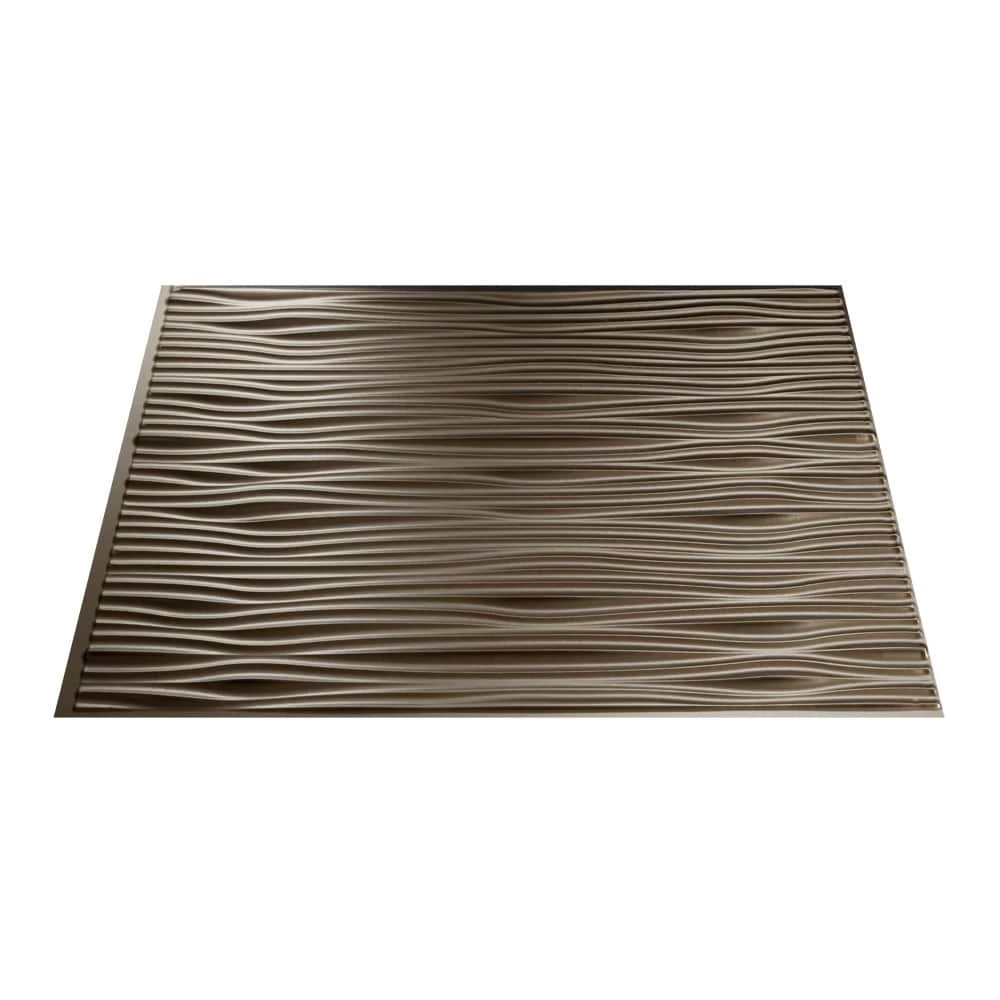 Fasade Easy Installation Waves Argent Bronze Backsplash Panel For Kitchen And Bathrooms (6" X 6" Sample) - Image 3
