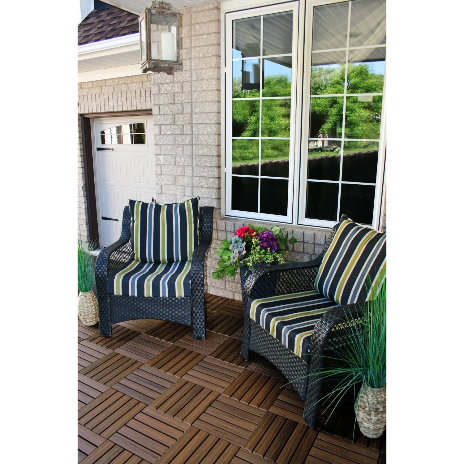 EON Ultra 12"x12" Polymer Interlocking Deck Balcony Tiles, Dark Brown (10 Pack) - Image 4