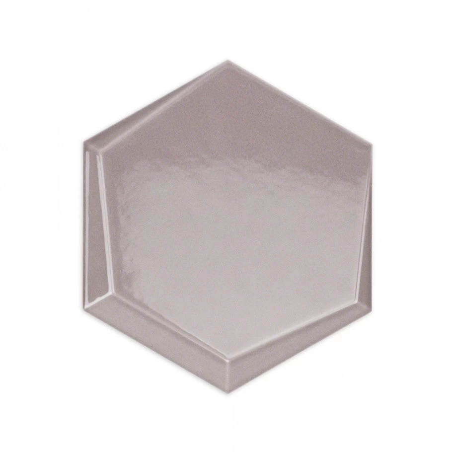 Magen Leveled-Hex Gray Polished Ceramic Hexagon Tile - Image 4