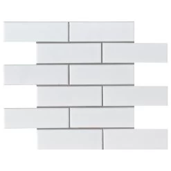 MSI Retro Brick Bianco 11.57 In. X 11.3 In. X 6 Mm Matte Porcelain Mesh-Mounted Mosaic Tile (13.65 Sq. Ft. / Case)