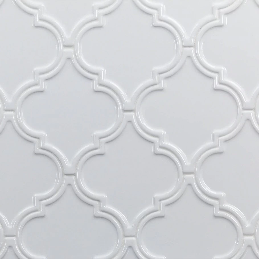 Bond Tile Roma White 6.25 In. X 7.25 In. Ceramic Arabesque Wall Tile (30 Pieces 4.84 Sq. Ft. / Box)