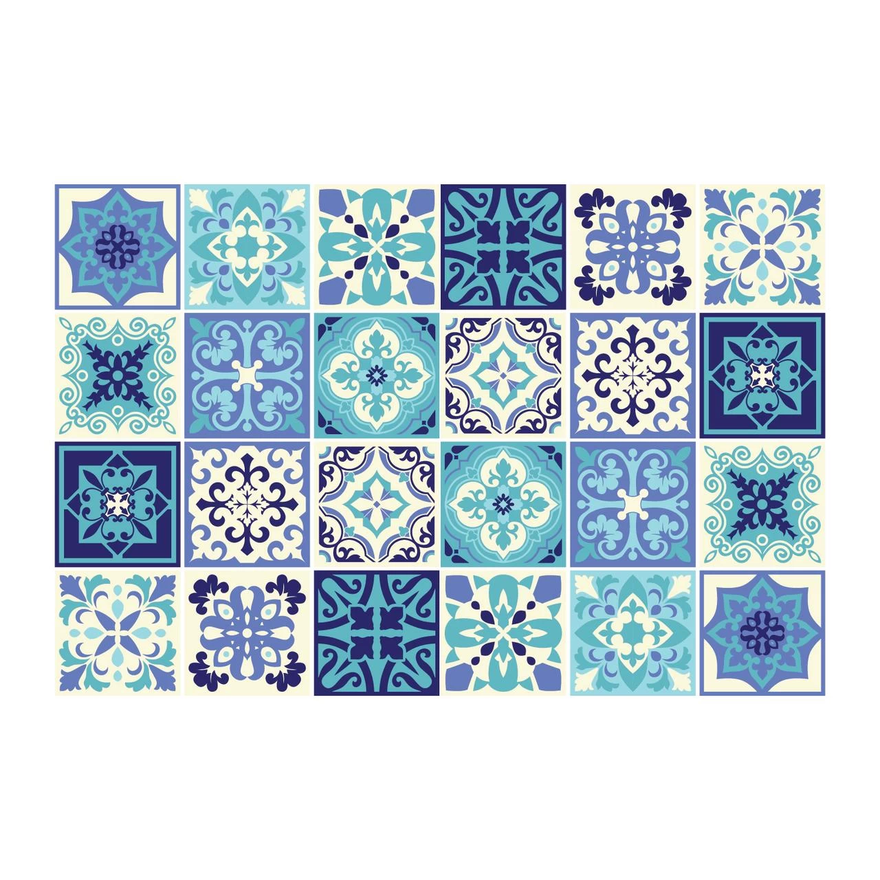 Walplus Peel And Stick Wall Tile Sticker Kitchen Bathroom Backsplash Splashback Tile Paint Stick On Tile Daliah Blue And Turquoise Mediterranean