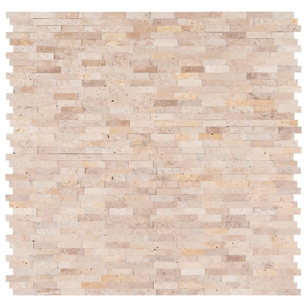 MSI Roman Beige Split Face Peel And Stick 12 In. X 12 In. X 6mm Travertine Mesh-Mounted Mosaic Tile (15 Sq. Ft. / Case)