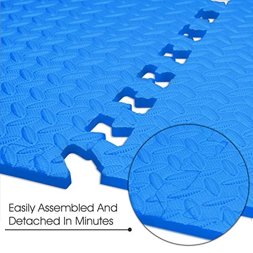 Interlocking Exercise Mat - Blue - 6pc - Image 3