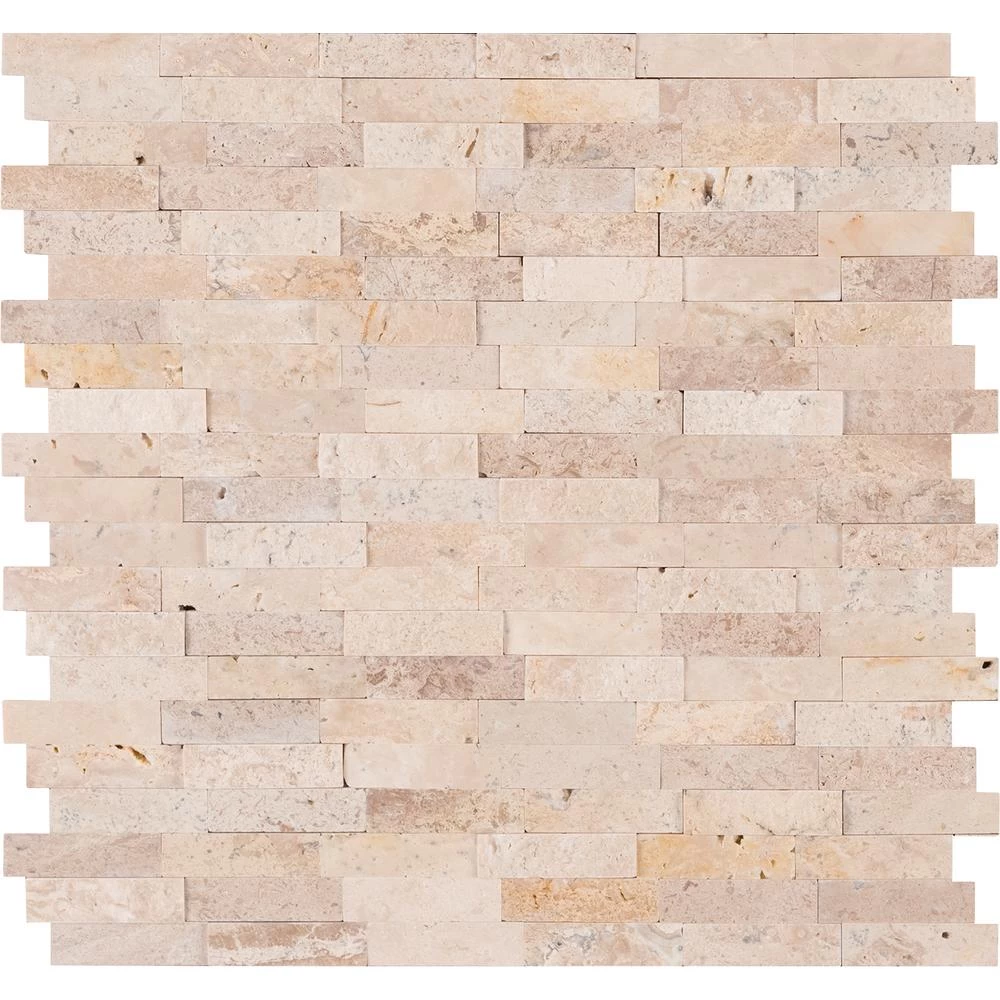 MSI Roman Beige Split Face Peel And Stick 12 In. X 12 In. X 6mm Travertine Mesh-Mounted Mosaic Tile (15 Sq. Ft. / Case) - Image 4