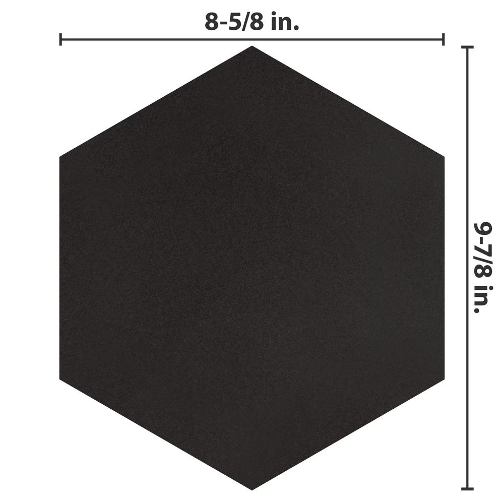 Merola Tile Textile Hex Black 8-5/8 In. X 9-7/8 In. Porcelain Floor And Wall Tile (11.56 Sq. Ft. / Case) - Image 3