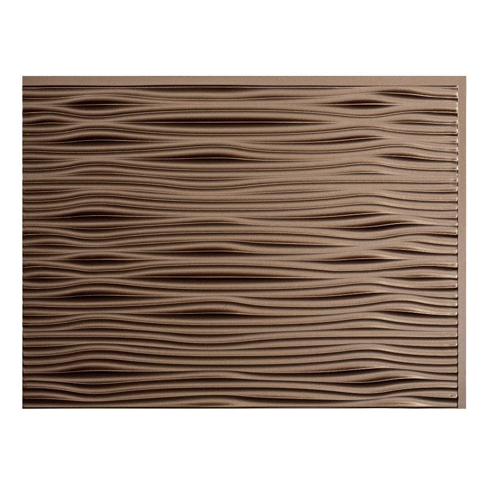 Fasade Easy Installation Waves Argent Bronze Backsplash Panel For Kitchen And Bathrooms (6" X 6" Sample) - Image 4