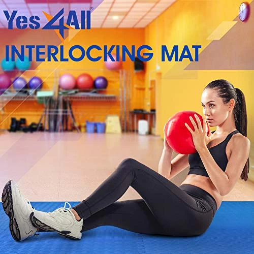 Interlocking Exercise Mat - Blue - 6pc - Image 4