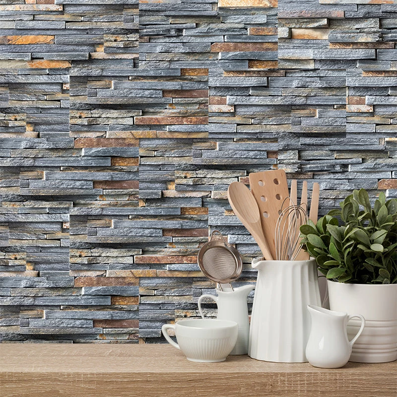 Goory Self-Adhesive Vinyl Flooring Tiles Waterproof Peel And Stick Tiles Wall Stickers For Home Decor,Gray Wood Grain - Image 5