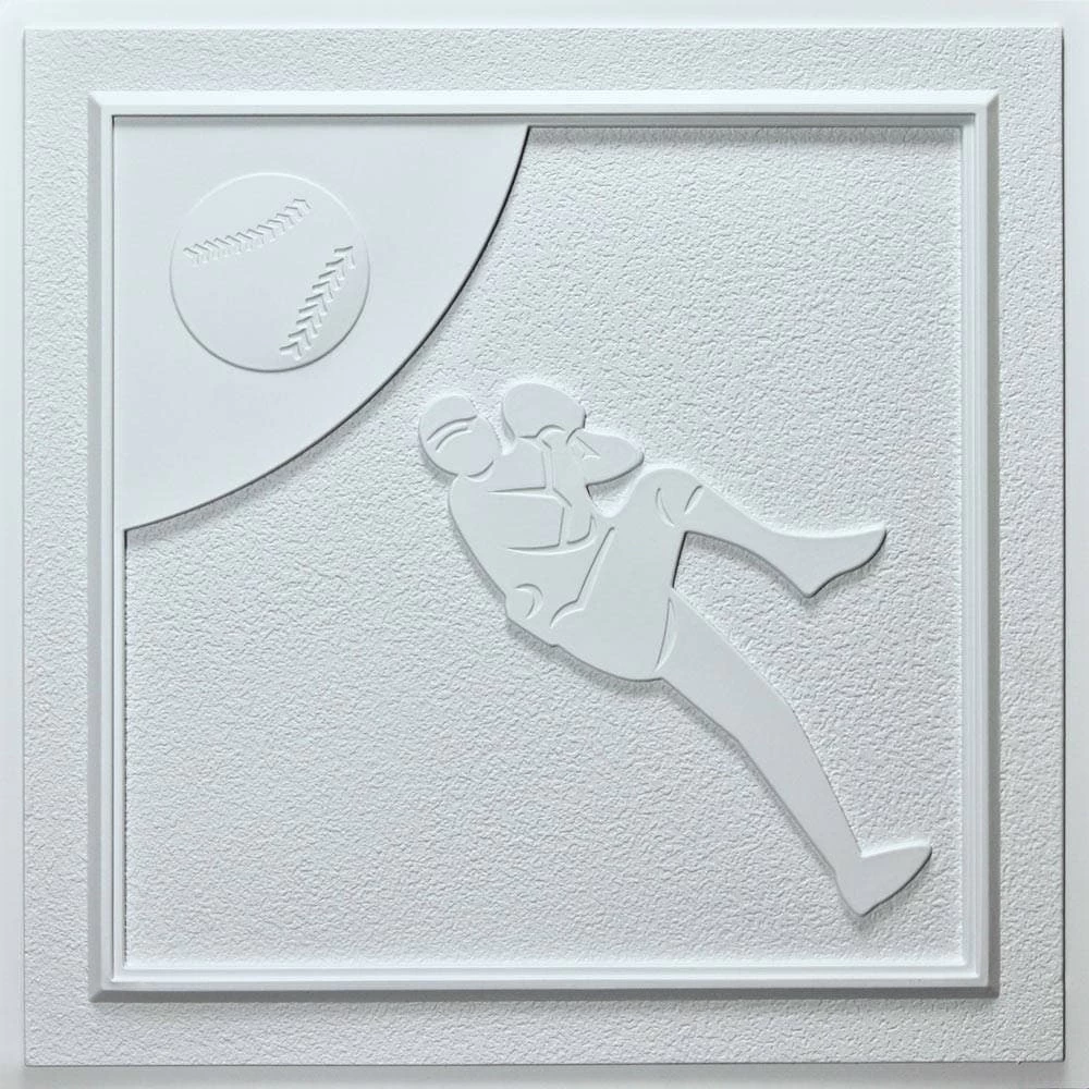 Baseball White 24-inch Ceiling Tiles (10 Tiles) - Image 2