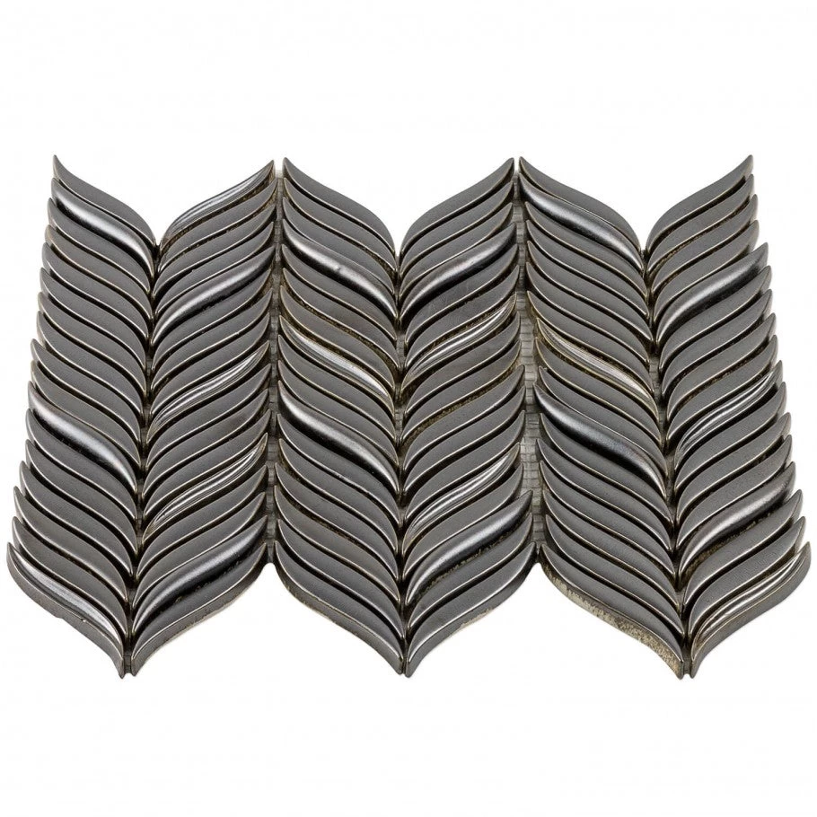 Divine Alula Gunmetal 10 In. X 12 In. Glazed Ceramic Mosaic Tile (0.85 Sq. Ft.) - Image 5