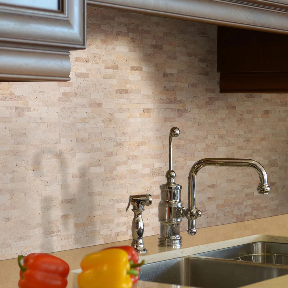 MSI Roman Beige Split Face Peel And Stick 12 In. X 12 In. X 6mm Travertine Mesh-Mounted Mosaic Tile (15 Sq. Ft. / Case) - Image 3