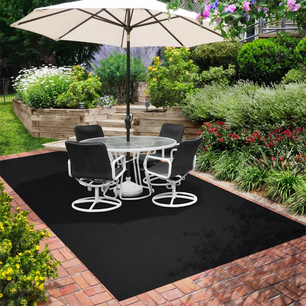 Indoor/Outdoor Carpet With Rubber Marine Backing - Black 6' X 10' - Several Sizes Available - Carpet Flooring For Patio, Porch, Deck, Boat, Basement Or Garage - Image 3