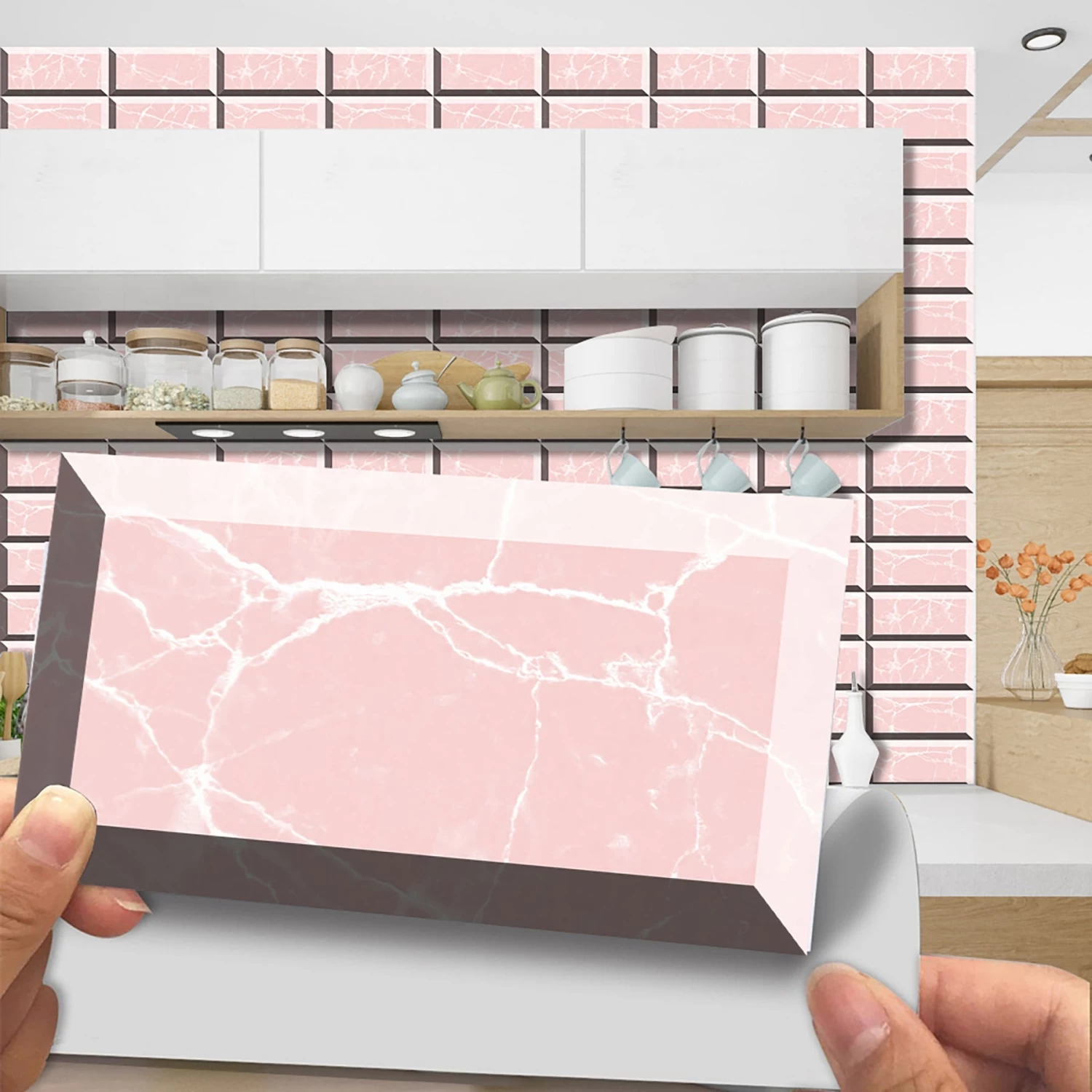 DIY Set 20x10cm Mosaic Kitchen Tile Stickers Bathroom Self-Adhesive Decor Waterproof - Image 7