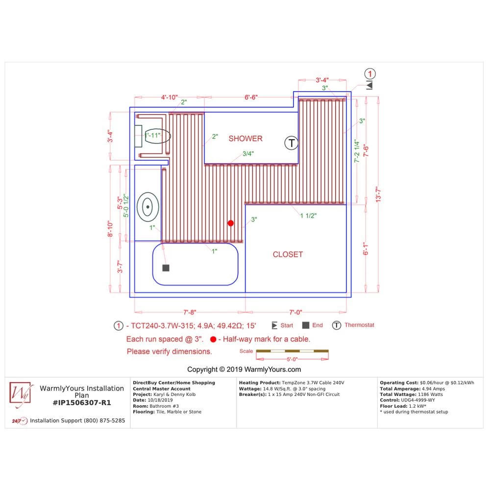 WarmlyYours 315 Ft. Cable System With Touch Screen Thermostat - Image 5