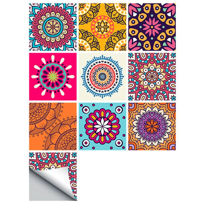 Goory 10PCS Mosaic Wall Sticker Self-adhesive Tile Sticker Kitchen/Bathroom Decorative - Image 2