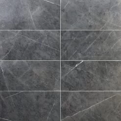 Bond Tile Elegant Amani Gray 12 In. X 24 In. Matte Marble Look Porcelain Floor And Wall Tile (6 Pieces 11.62 Sq. Ft. / Case)