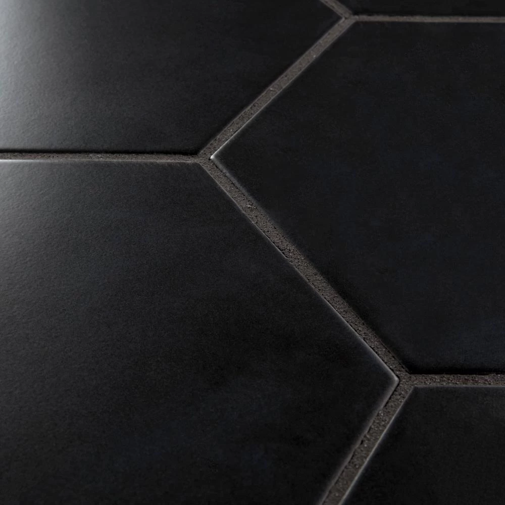 Merola Tile Textile Hex Black 8-5/8 In. X 9-7/8 In. Porcelain Floor And Wall Tile (11.56 Sq. Ft. / Case) - Image 7