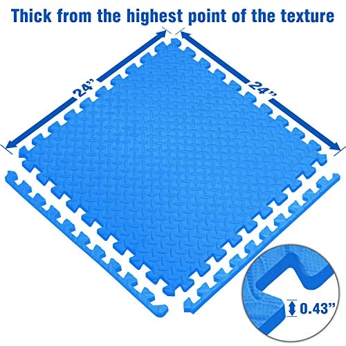 Interlocking Exercise Mat - Blue - 6pc - Image 2