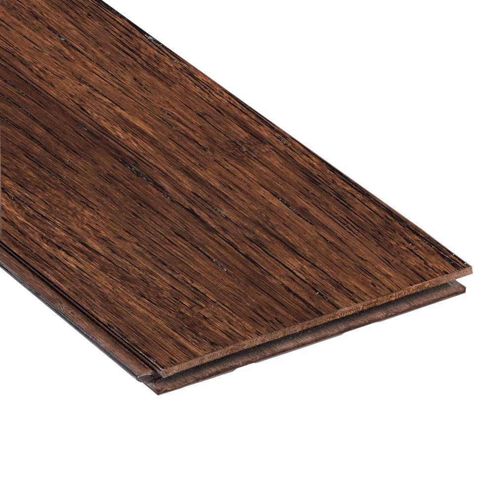 Home Legend Wire Brushed Strand Woven Tobacco 3/8 In. X 3-7/8 In. X 36-1/4 In. Length Solid Bamboo Flooring (23.41 Sq. Ft. /case) - Image 2