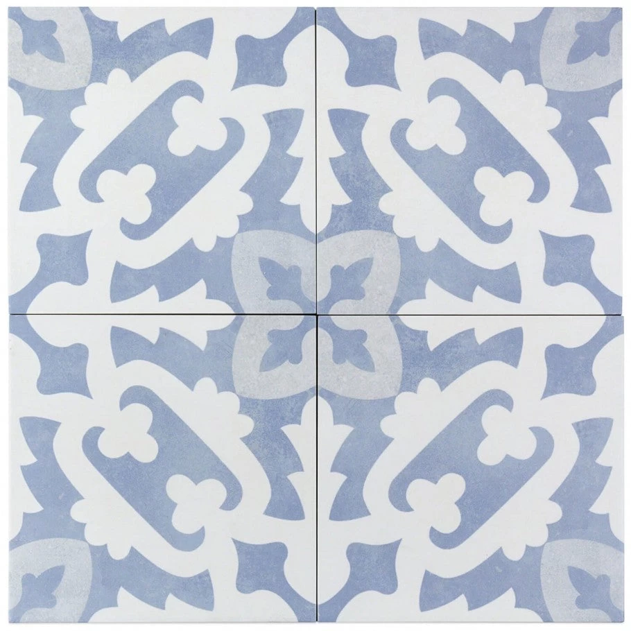 Moma Light Blue Encaustic 9x9 Glazed Porcelain Tile