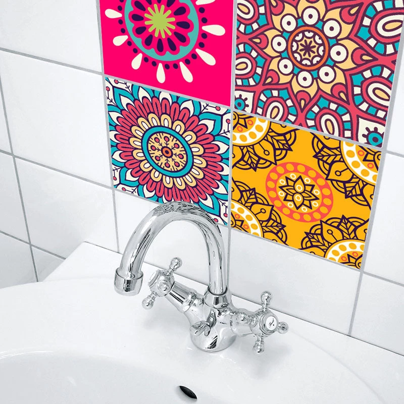 Goory 10PCS Mosaic Wall Sticker Self-adhesive Tile Sticker Kitchen/Bathroom Decorative - Image 7