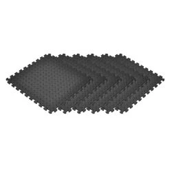 Norsk Black 24 In. X 24 In. EVA Foam Solid Color Diamond Plate Interlocking Tile (30-Tile)
