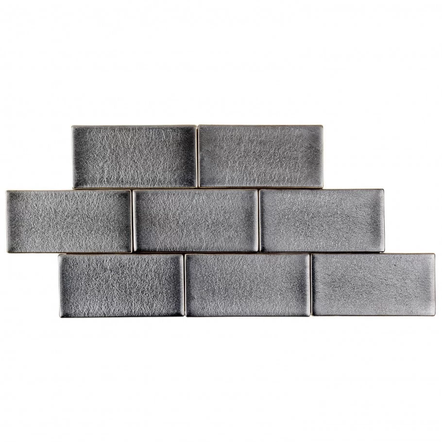 Divine Gunmetal 3 In. X 6 In. Polished Ceramic Subway Tile (32 Pieces, 4 Sq. Ft. / Case) - Image 3