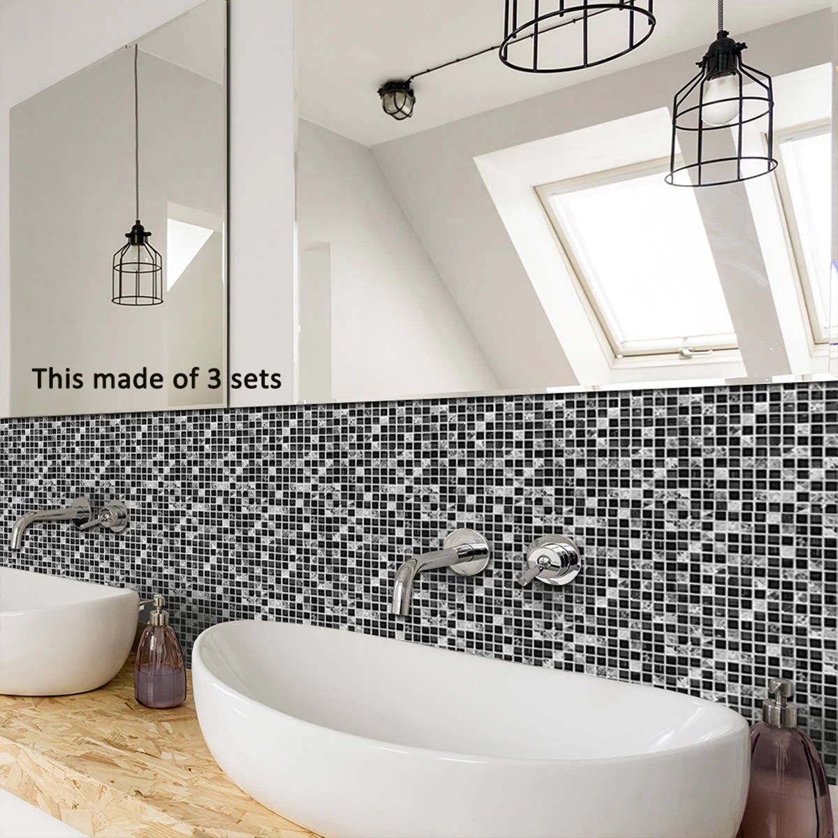 Goory 10Pcs Mosaic Pattern Waterproof Wall Tile Stickers Peel And Stick Tile Kitchen Backsplash Wallpaper Sticker 15x15cm/20x20cm - Image 9