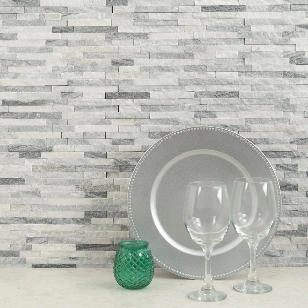 MSI Alaska Gray Split Face 12 In. X 12 In. X 10 Mm Textured Marble Mesh-Mounted Mosaic Tile (10 Sq. Ft. / Case) - Image 6